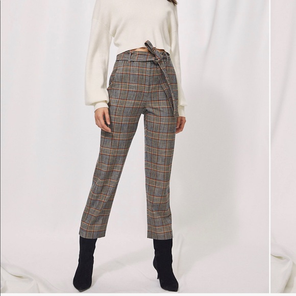 Aritzia tie front plaid pants - Picture 1 of 6